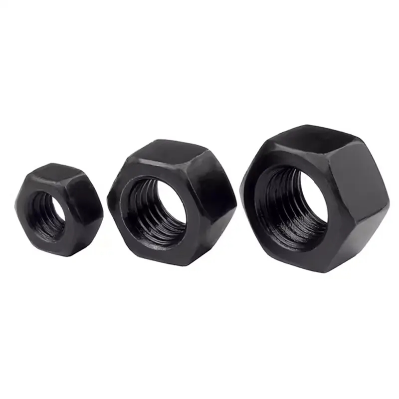 Precio garantizado precio al por mayor óxido negro tuerca de hexadreño 8.8 acero DIN934 hexágono tuercas