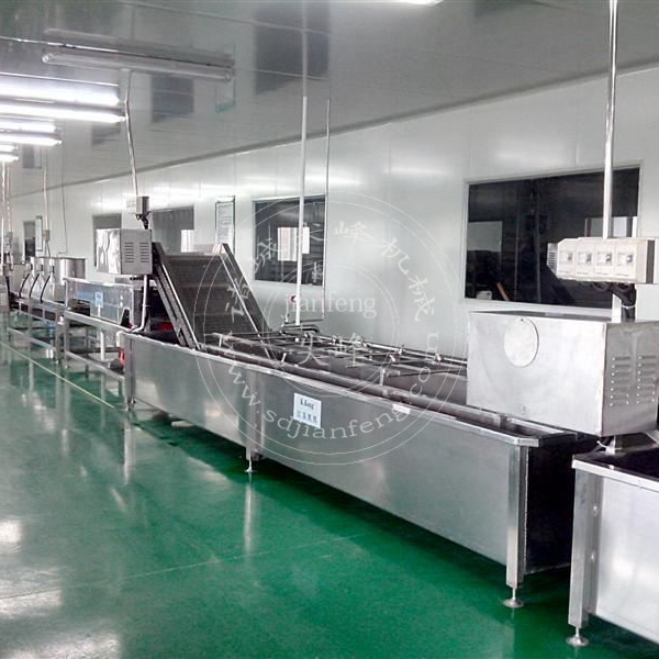 Линия для очистки, слива и воздушной сушки маринованного растительного сырья