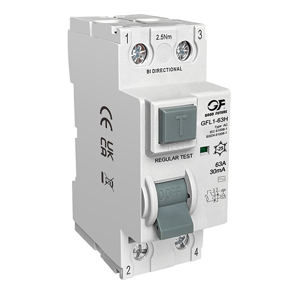 Устройство защитного отключения (УЗО) электромагнитного типа (RCCB) GFL1-63H