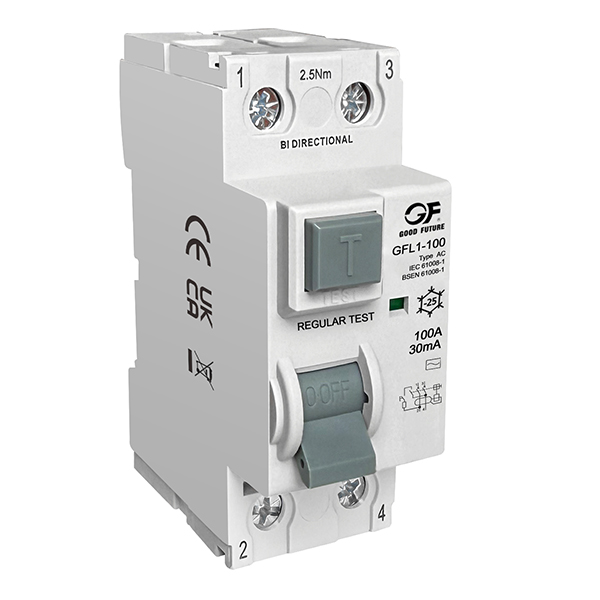 Устройство защитного отключения (УЗО) электромагнитного типа (RCCB) GFL1-100