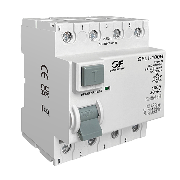 Устройство защитного отключения (УЗО) электромагнитного типа (RCCB) GFL1-100H