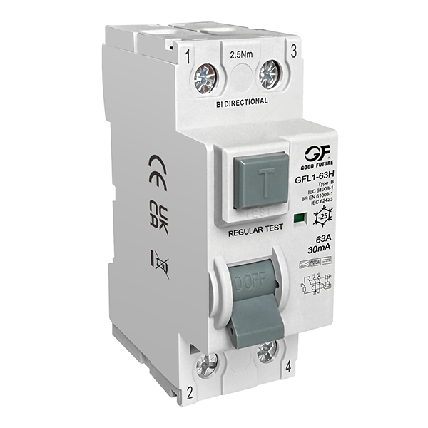 Устройство защитного отключения (УЗО) электромагнитного типа (RCCB) GFL1-63H