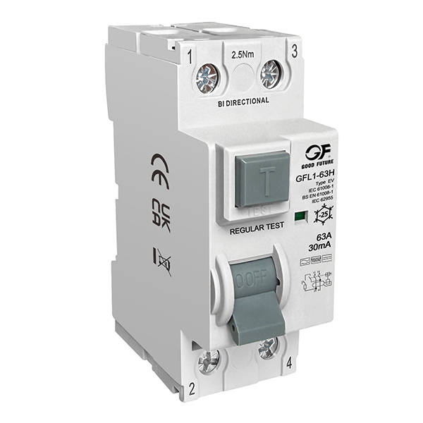 Устройство защитного отключения (УЗО) электромагнитного типа (RCCB) GFL1-63H