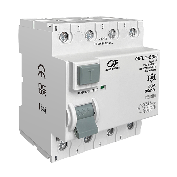 Устройство защитного отключения (УЗО) электромагнитного типа (RCCB) GFL1-63H