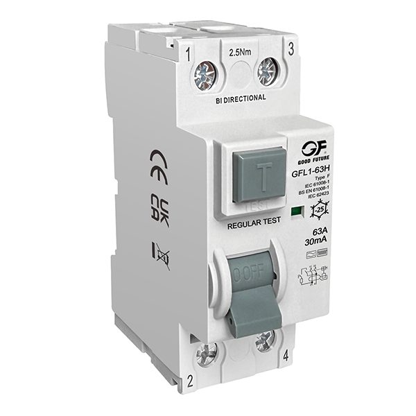 Устройство защитного отключения (УЗО) электромагнитного типа (RCCB) GFL1-63H