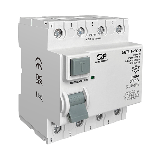 Устройство защитного отключения (УЗО) электромагнитного типа (RCCB) GFL1-100