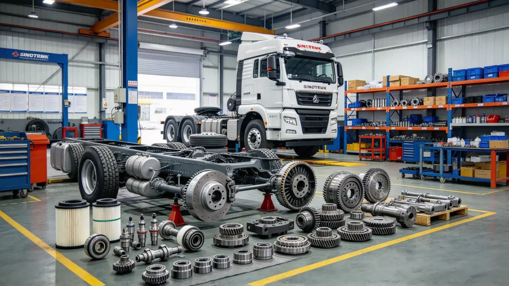 Общий обзор запчастей SINOTRUK для тяжелых грузовиков в сервисном цехе