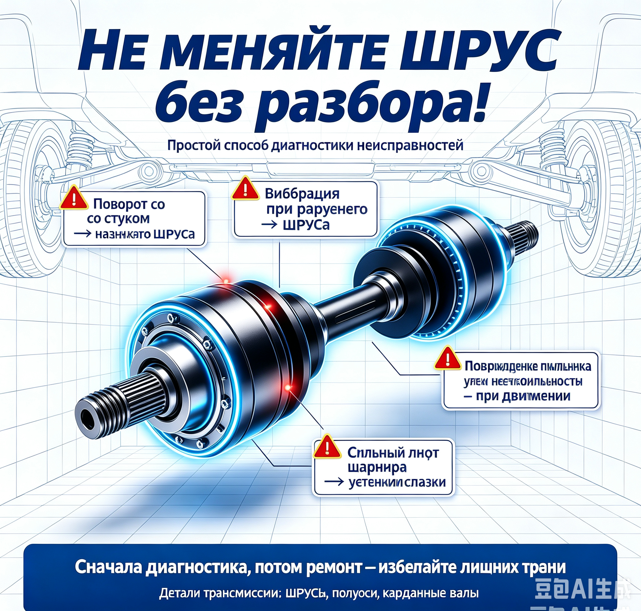 Как самостоятельно определить поломку ШРУСа автомобиля: типичные симптомы неисправностей