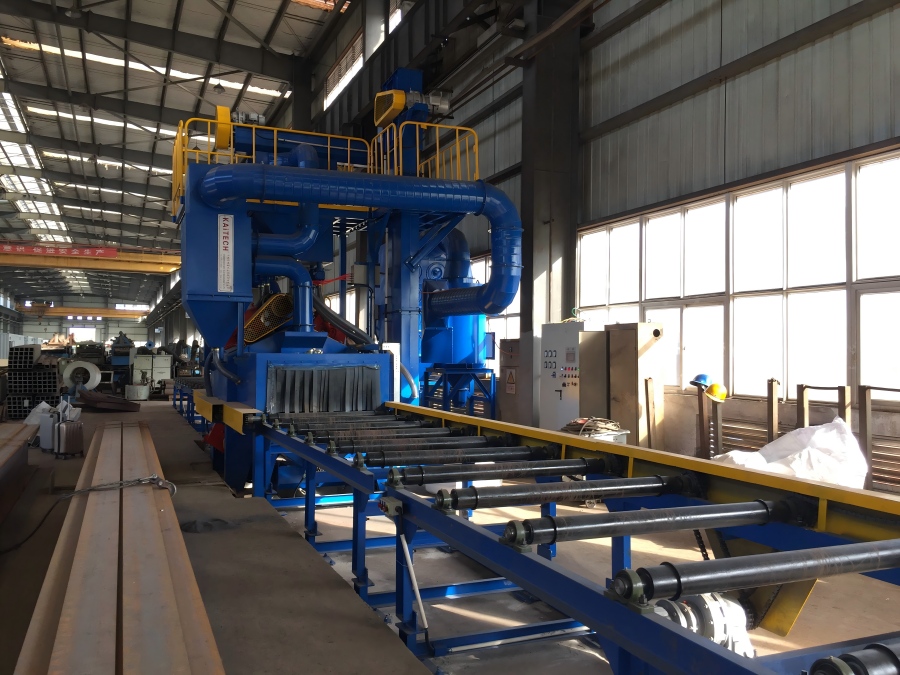 Q69 серия дробеструйный очиститель для стальных плит и профилей