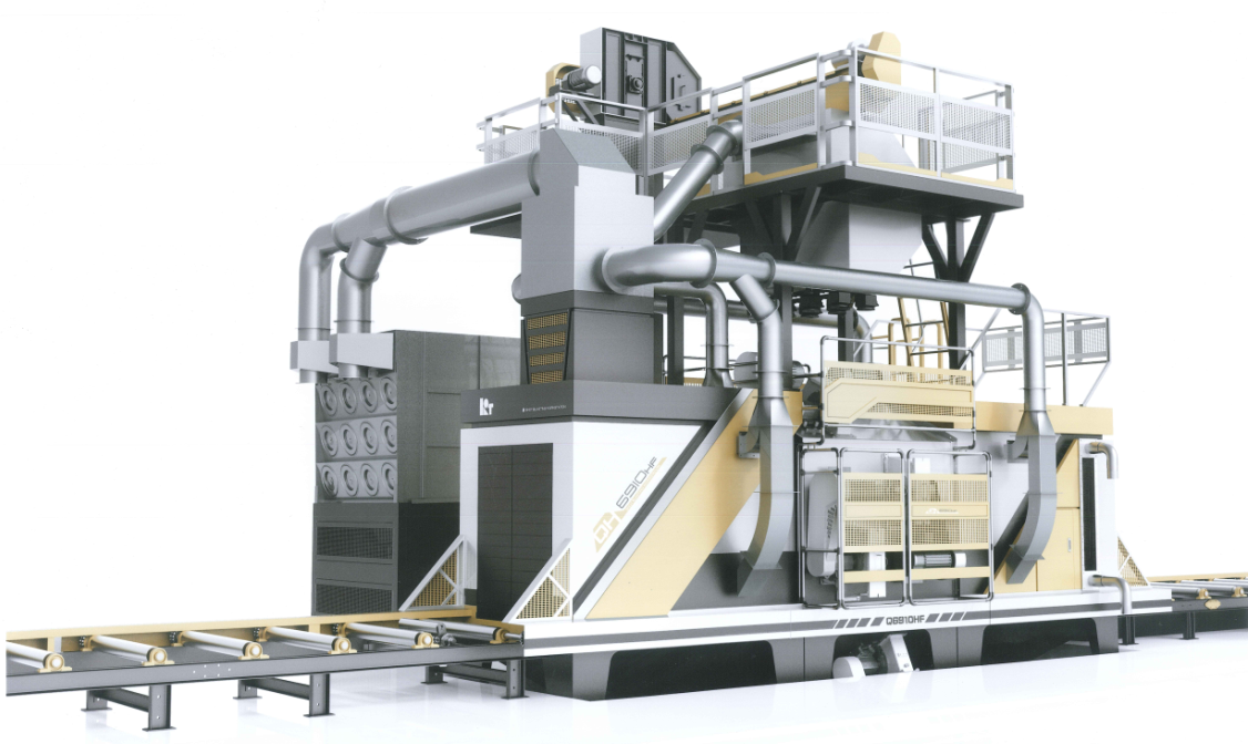 Q69 серия дробеструйный очиститель для стальных плит и профилей