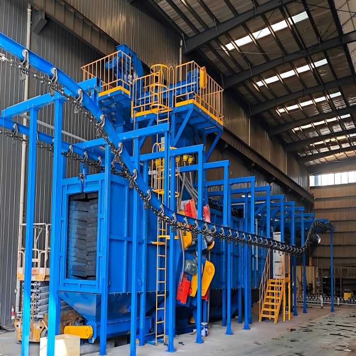 такое дробеметная машина проходного типа с подвесным конвейером серии Q38(1)