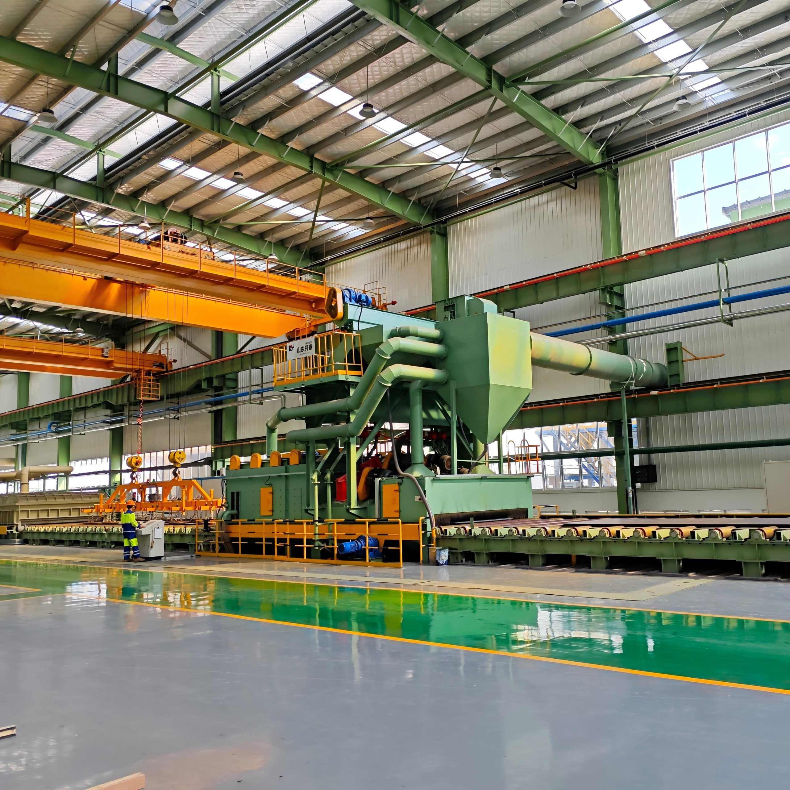 Q69 серия дробеструйный очиститель для стальных плит и профилей