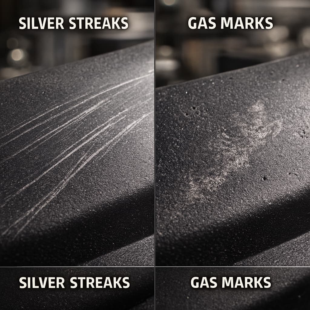 Анализ дефектов поверхности литьевого нейлона: причины и решения для серебристых нитей, газовых полос и усадки