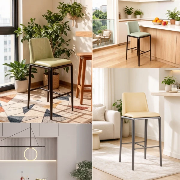 Создайте уютный уголок на балконе｜Барный стул VV FURNITURE сочетает в себе удобство сидения и легкую роскошную эстетику.