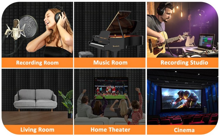 50 см акустическая пена для стен с ромбовидным дизайно (6)