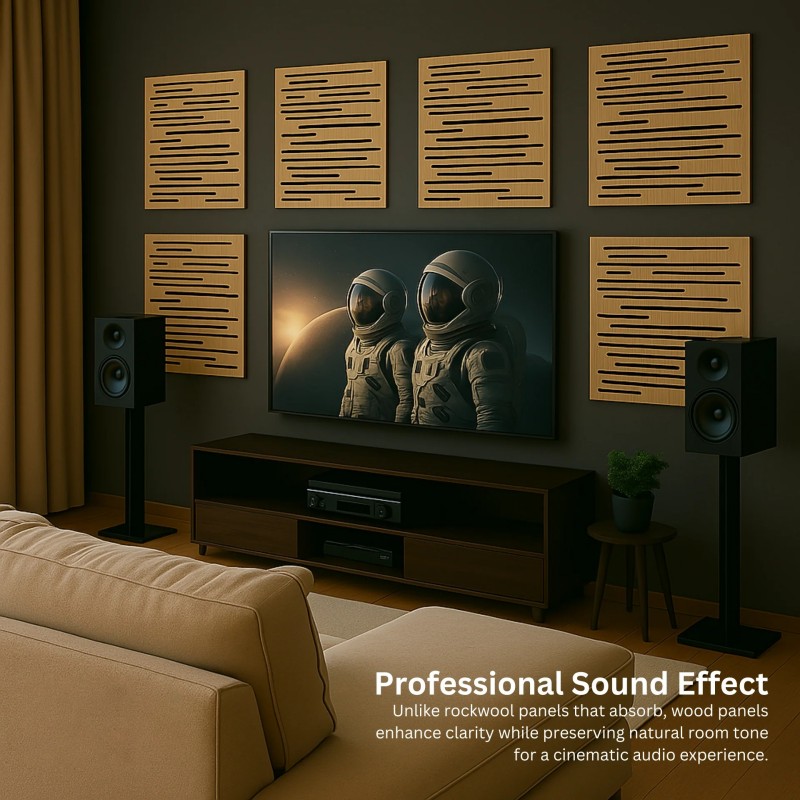 Акустическая деревянная диффузионная панель для стен