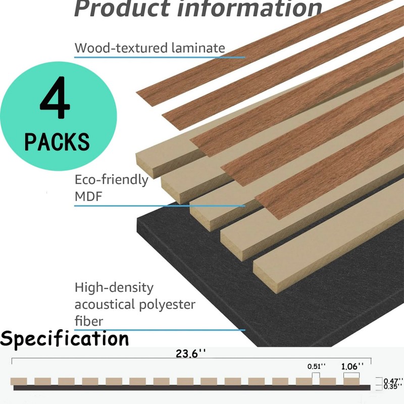 Акустические панели из МДФ и полиэфирного волокна для стен и потолков