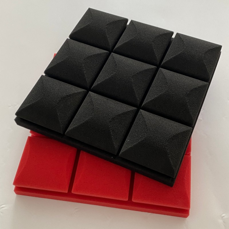 Акустические панели с ромбовидным дизайном для студии