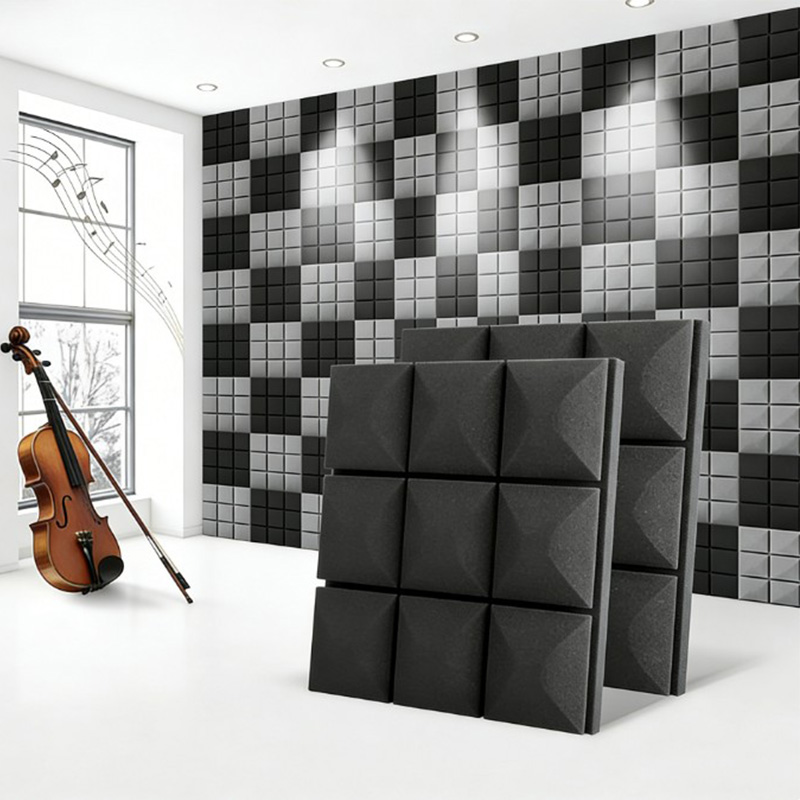 Акустические панели с ромбовидным дизайном для студии