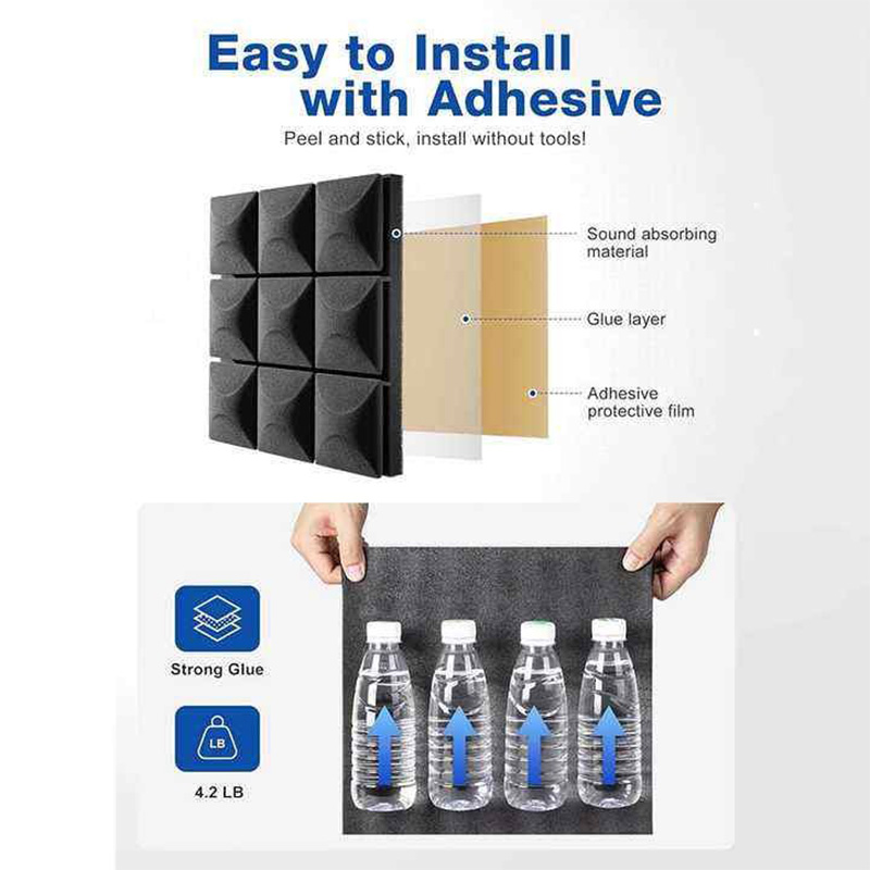 Акустические панели с ромбовидным дизайном для студии