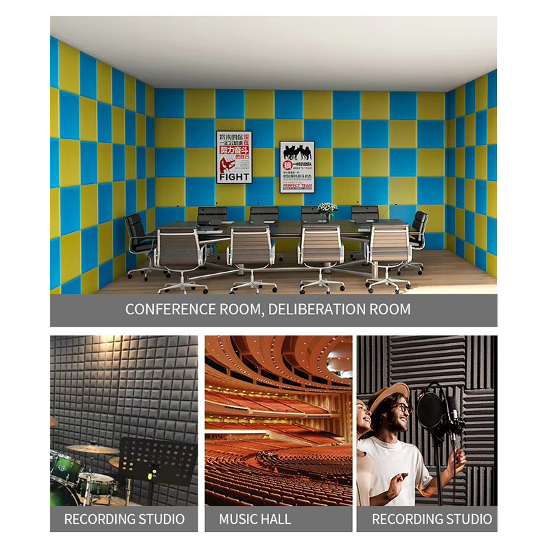 Акустические панели с ромбовидным дизайном для студии