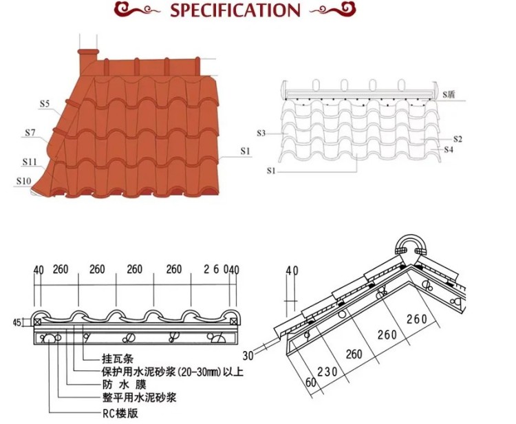 Бетонная черепица для крыш2 (2)