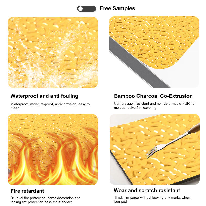 Древесноволокнистая плита из бамбука с волнообразным рисунком