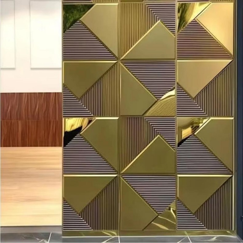 Золотая 3d-стеновая панель 4172 (2)