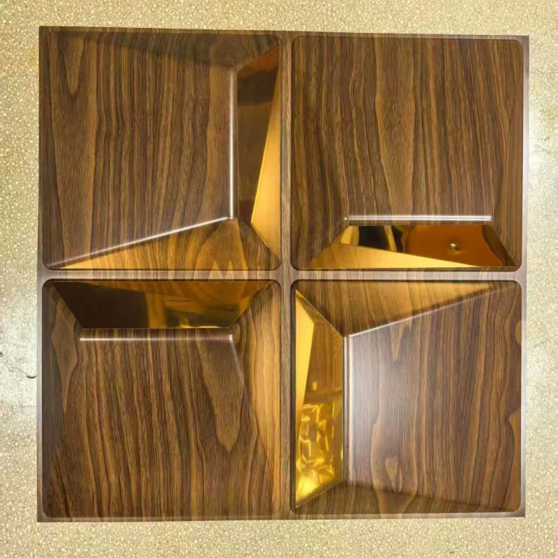 Золотые 3D-панели для стен