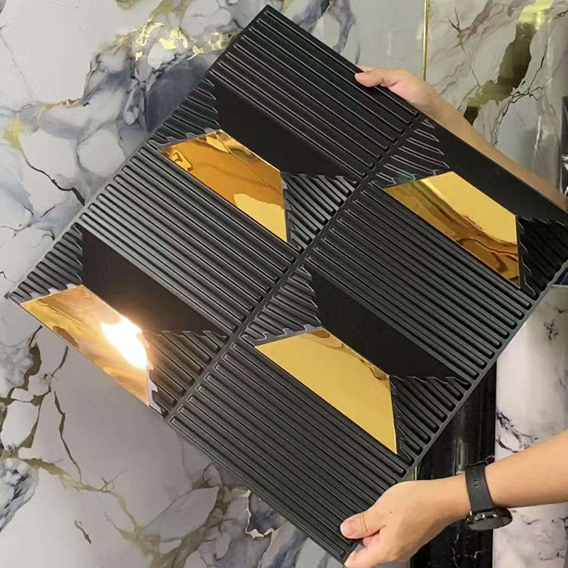 Золотые 3D стеновые панели
