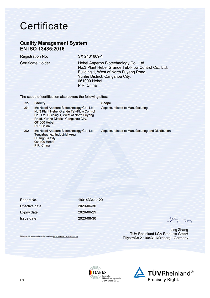 ISO13485 Сертификат системы 02