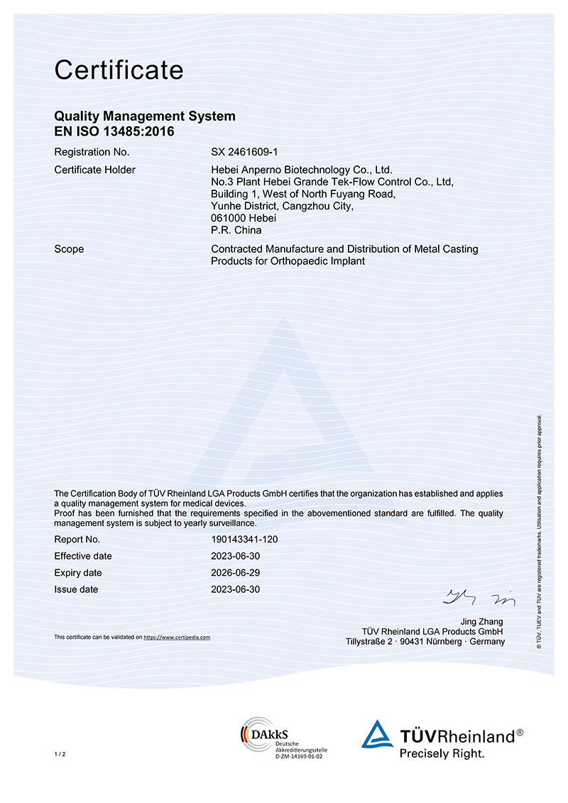 ISO13485 Сертификат системы