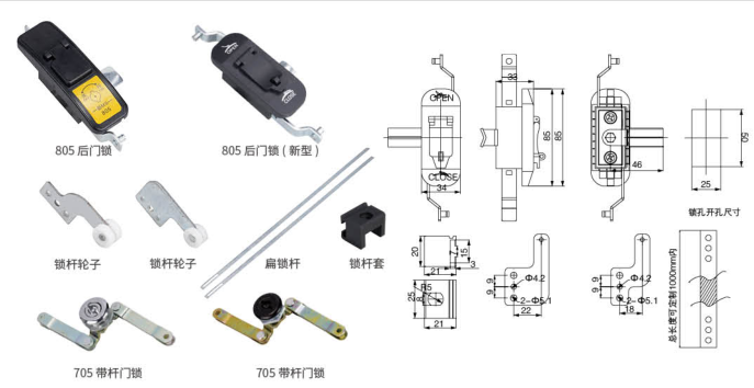 Серия замков, защелок и информационных рамок