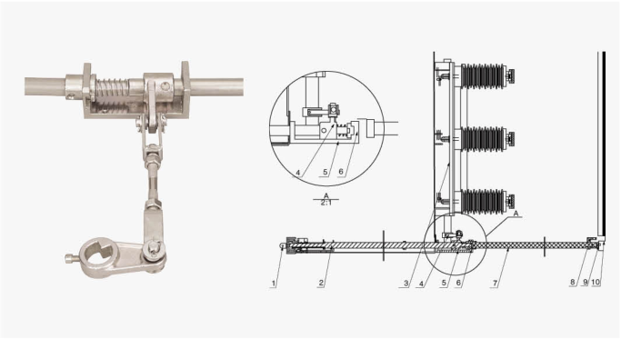 24 кВ заземляющее блокирование для шкафов (схема среднего блокирования) 5HG.363.010-243