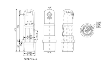 Патрон предохранителя 12-475 (боковой вывод)