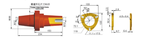 Односторонний корпус булавки DTGZ-15/24kV (234)