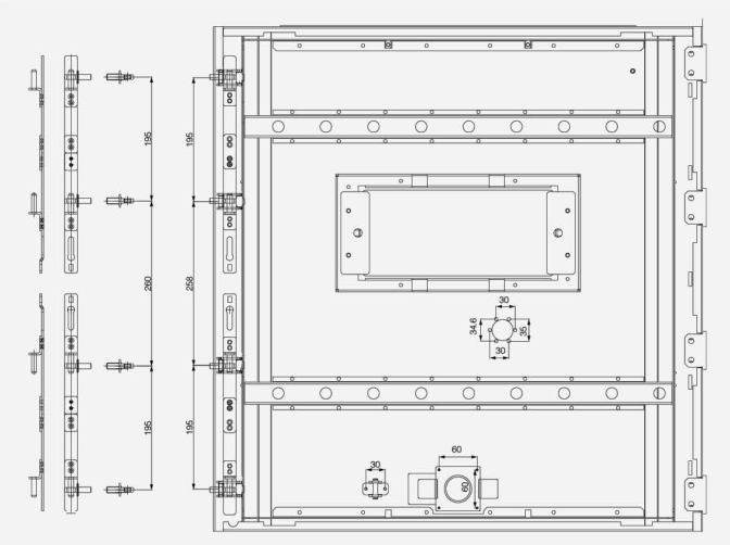 Серия комплектующих для быстроразборного тягового замка，Модель для государственной электросети: Четыре замочные пластины для средней двери 5HG.ZM-4