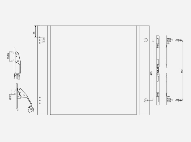 Серия комплектующих для быстроразборного тягового замка，Модель для государственной электросети: Две замочные пластины для приборной двери 5HG.SM-2