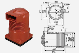 Коробка контактов для компоновочного шкафа CH3-24 кВ/250 (2000~2500 А) (с возможностью экранирования)