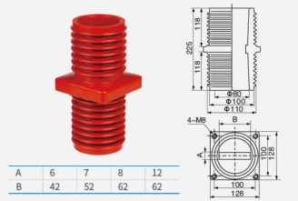 Проходной изолятор TG4-10Q/128 (100×100)