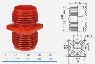 Проходной изолятор TG1-10Q/210 (125×125)