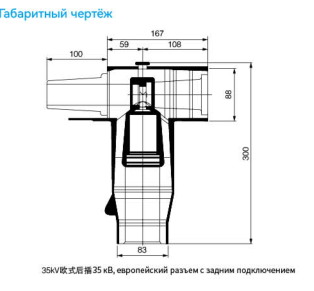 Разъем задний европейского типа HJ-35 кВ 630 А