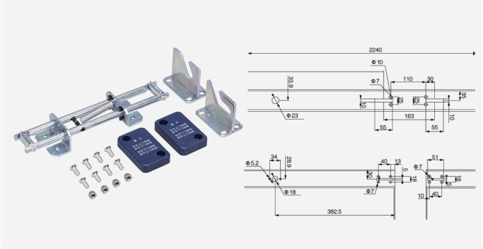 Блокировочный механизм задних верхней и нижней дверей (А) 5HG.365.001