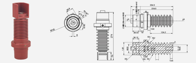 Изолятор с козырьками 235 (для газзаполненных шкафов)