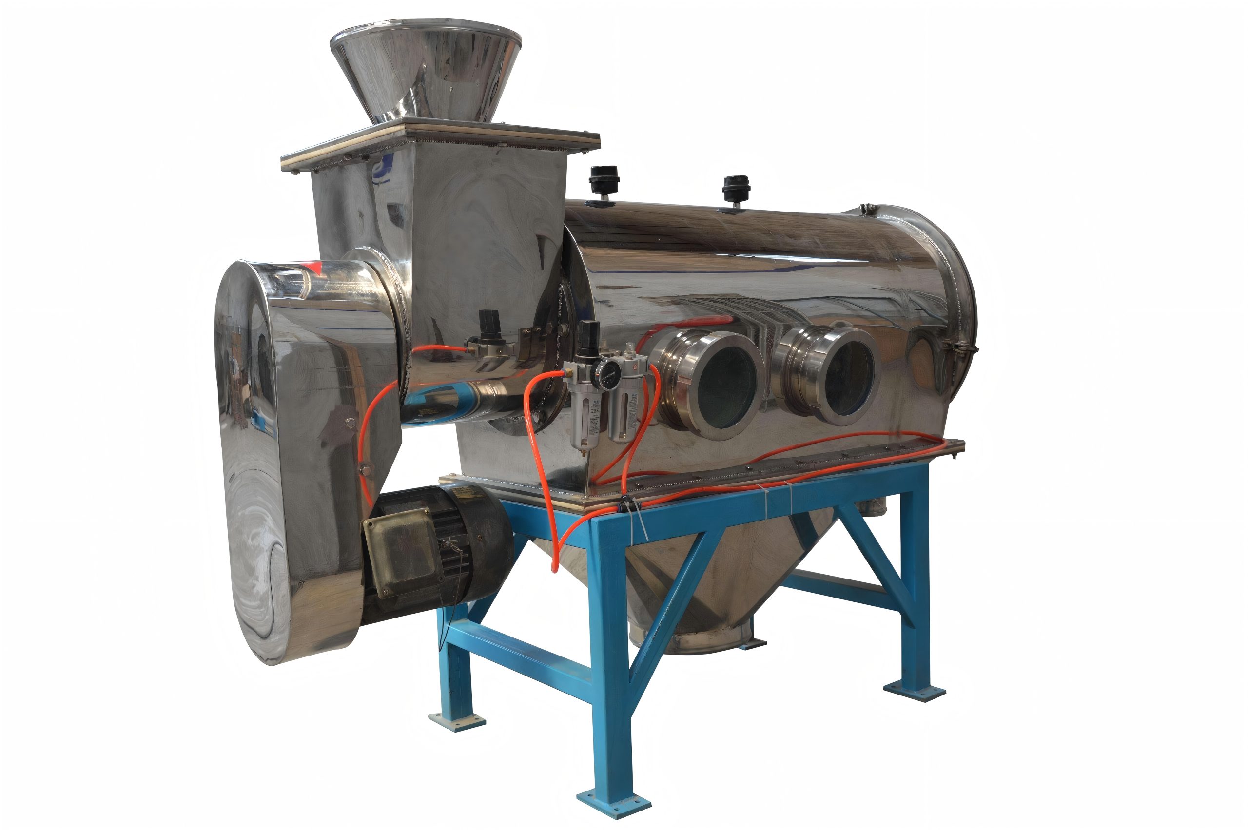 Вибрационный грохот воздушного потока горизонтальной просеивающей машины из нержавеющей стали центробежный вибрационный грохот для сердечника двигателя с мелким порошком