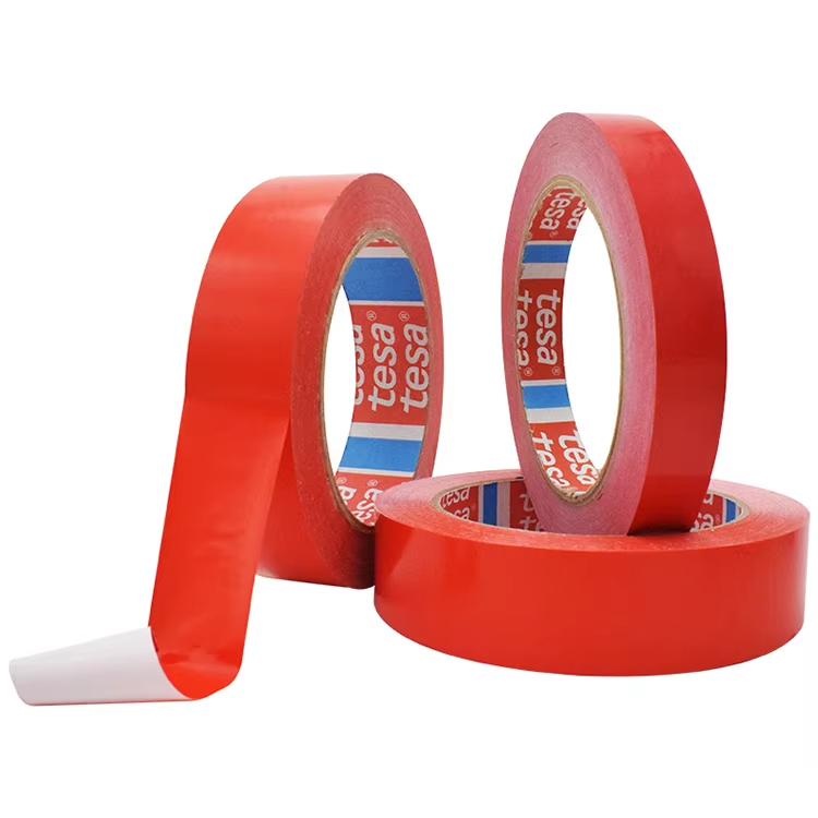 Клеящая лента TESA 60404 из красного ПВХ с оригинальным резиновым клеем
