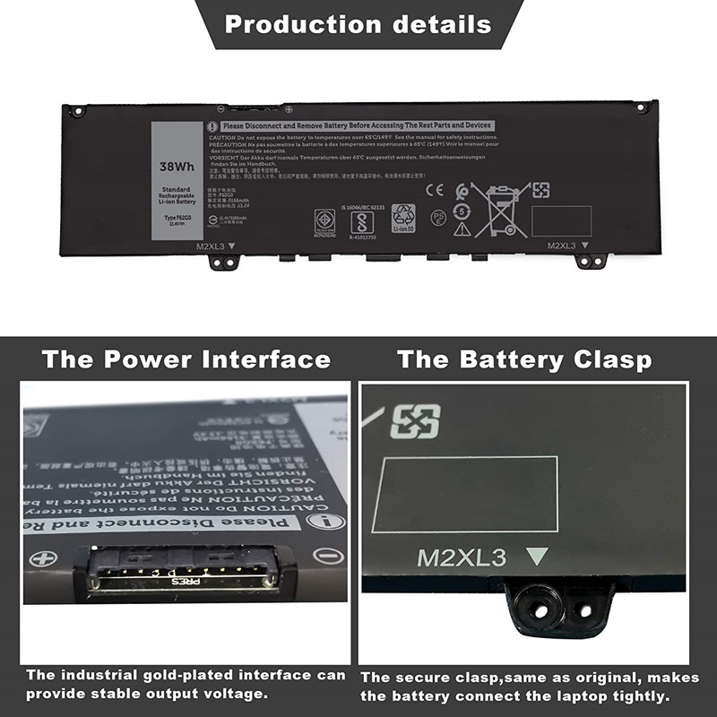 Новое высокое качество F62G0 Батарея ноутбукаInspiron 13 7000 7373 7370 7386 7380 5370 Vostro 13 5000 5370 P83G RPJC3 F62GO