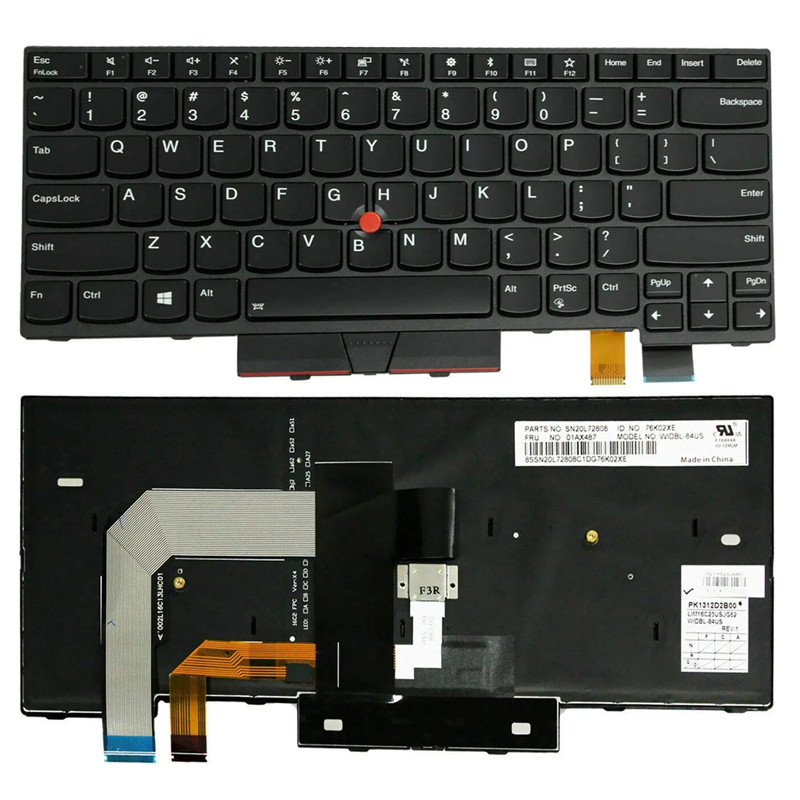 Клавиатура для ноутбука Lenovo Thinkpad T470 T480 A475 A485 С подсветкой и точкой в наличии