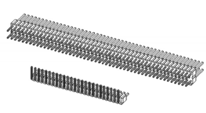 Между пластинками серии SYTMS 1.27 микропрямоугольных разъёмов
