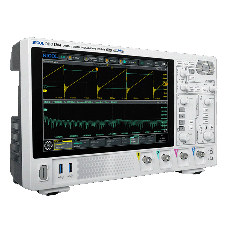 Осциллограф DHO1000: 200МГц, 12бит — для портативных тестов
